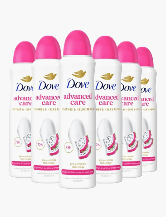 Dove - Anti-Transpirant Deodorant Spray - Advanced Care - Dragon Fruit & Coconut Cream - 6 x 150 ml