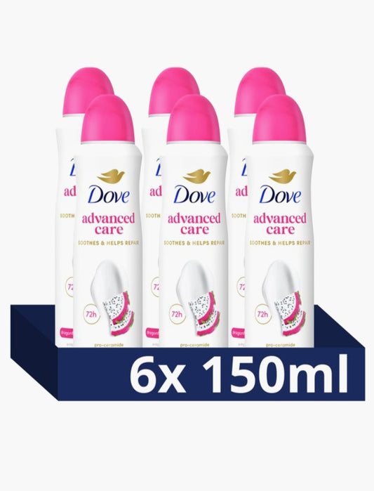 Dove - Anti-Transpirant Deodorant Spray - Advanced Care - Dragon Fruit & Coconut Cream - 6 x 150 ml