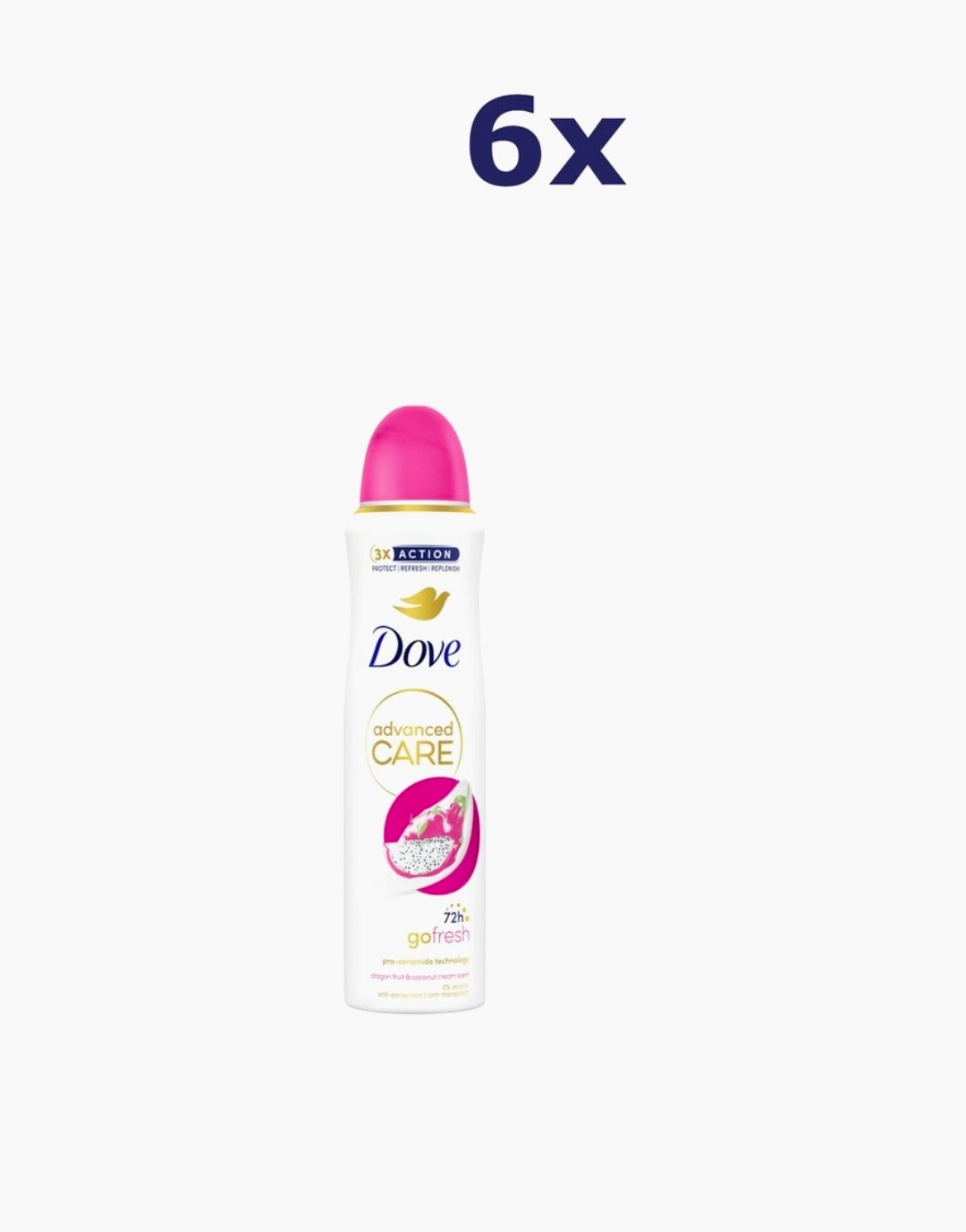 Dove - Anti-Transpirant Deodorant Spray - Advanced Care - Dragon Fruit & Coconut Cream - 6 x 150 ml